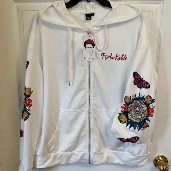 NWT Frida Kahlo x Shein Graphic Zip Front  Hoodie - Picture 4 of 10